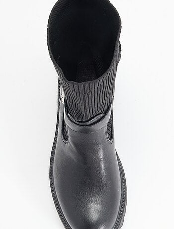 Boots effet chaussette en simili avec boucle