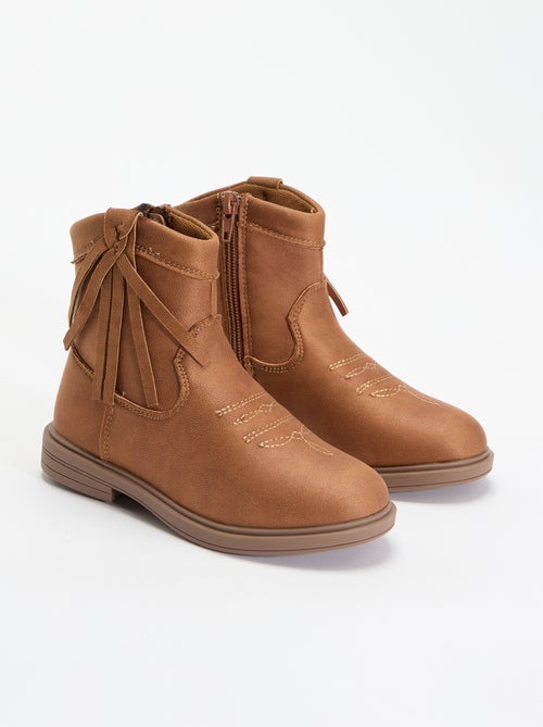 Boots effet suédine - Kiabi