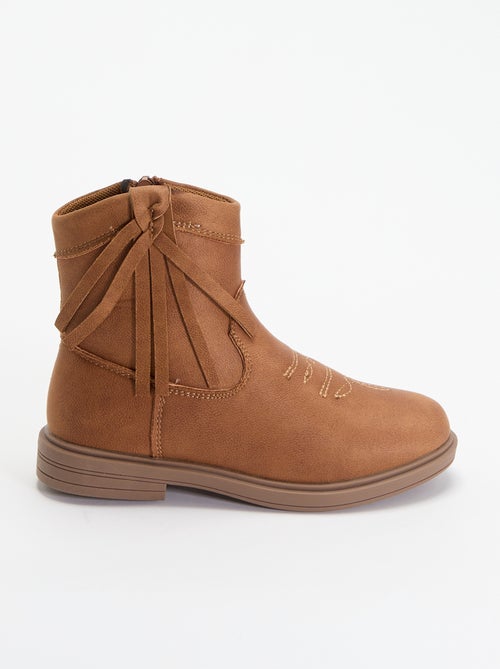 Boots effet suédine - Kiabi