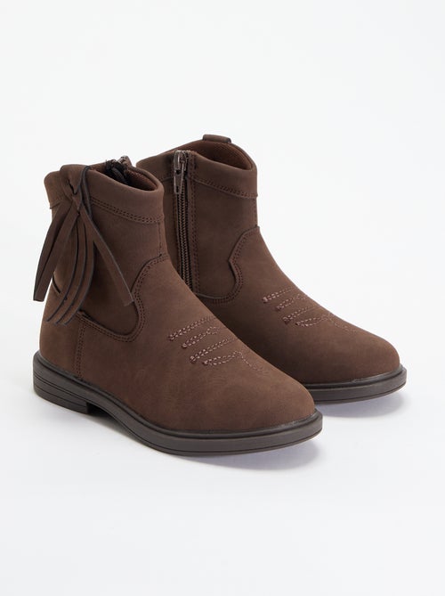Boots effet suédine - Kiabi