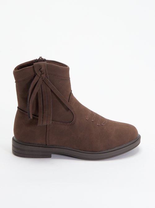 Boots effet suédine - Kiabi
