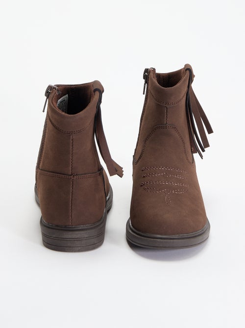 Boots effet suédine - Kiabi
