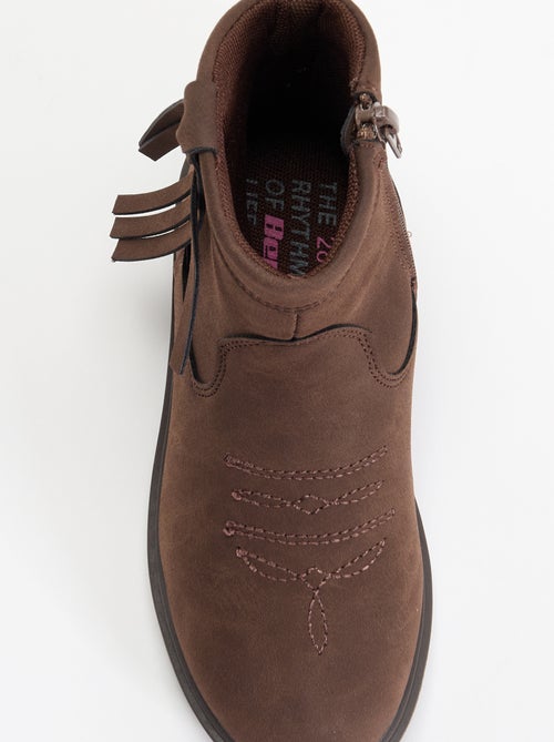 Boots effet suédine - Kiabi
