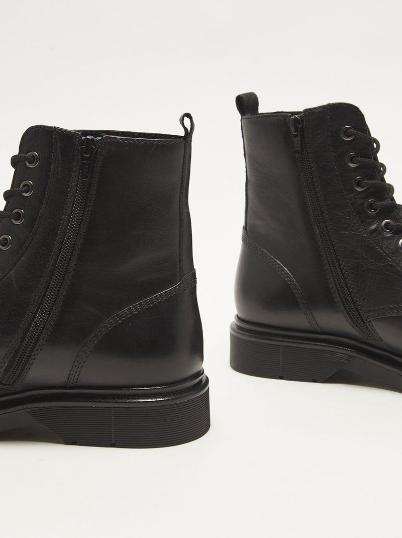Boots en cuir BATA Noir - Kiabi
