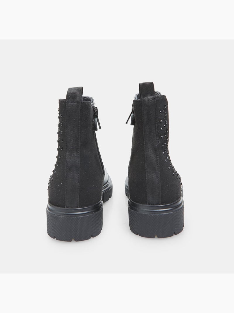 Boots en cuir BATA Noir - Kiabi