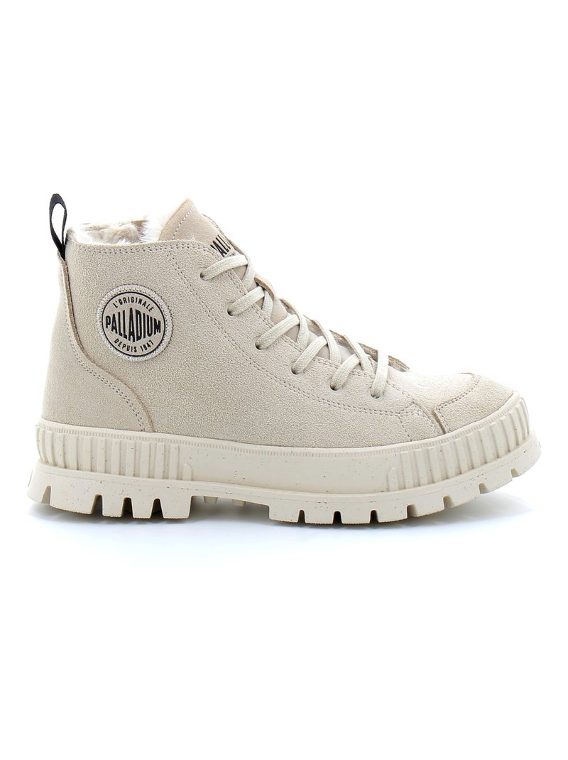 Boots en Cuir Palladium Beige - Kiabi