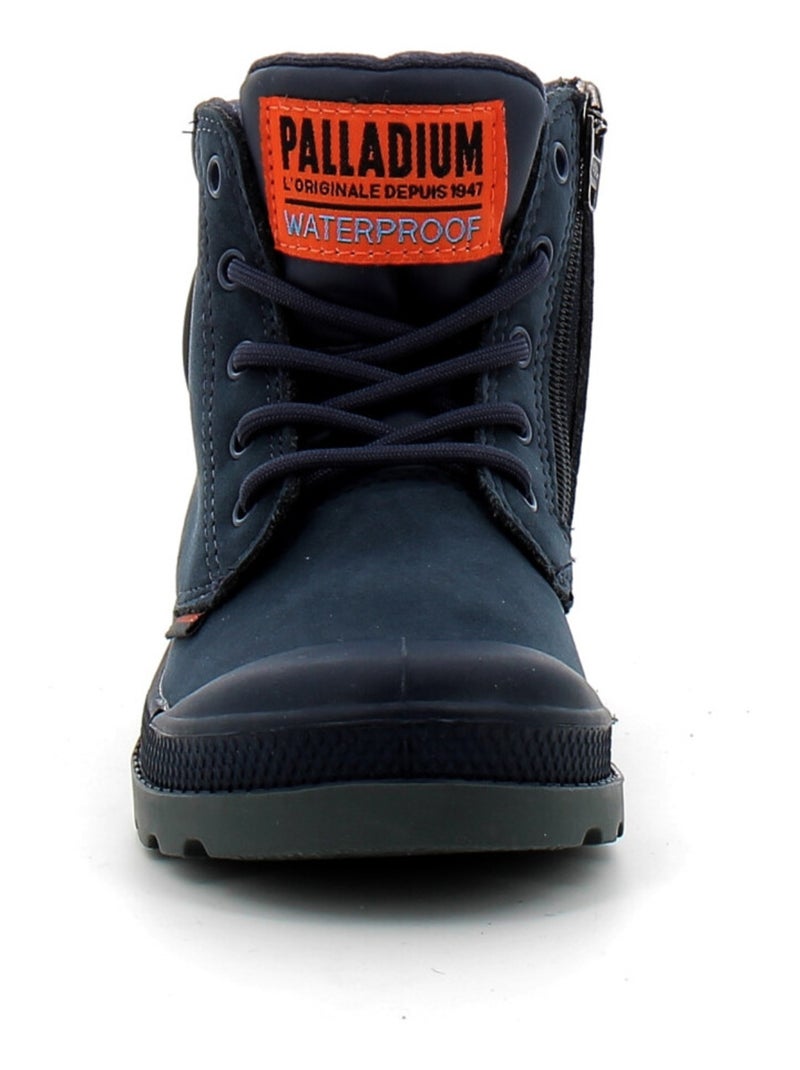 Boots en Cuir Palladium Bleu - Kiabi