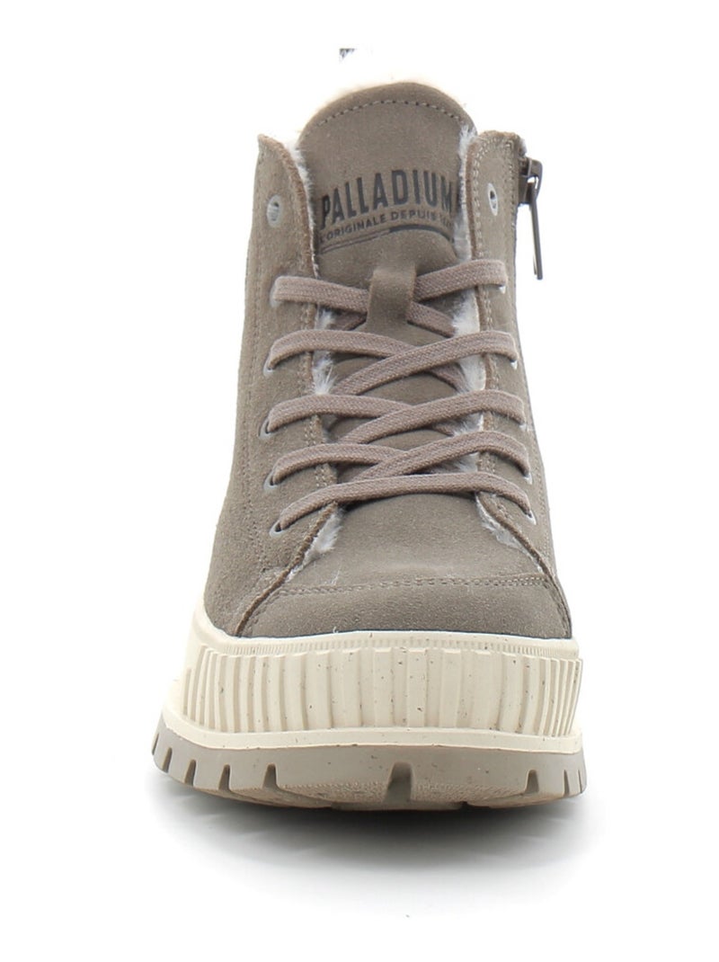 Boots en Cuir Palladium Gris - Kiabi