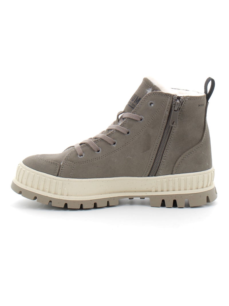 Boots en Cuir Palladium Gris - Kiabi