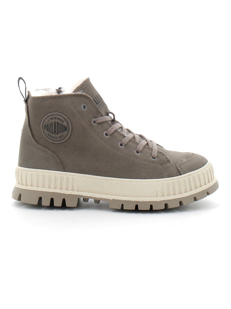 Boots en Cuir Palladium Gris - Kiabi