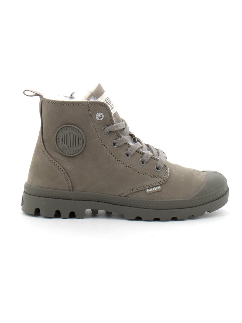 Boots en Cuir Palladium Gris - Kiabi