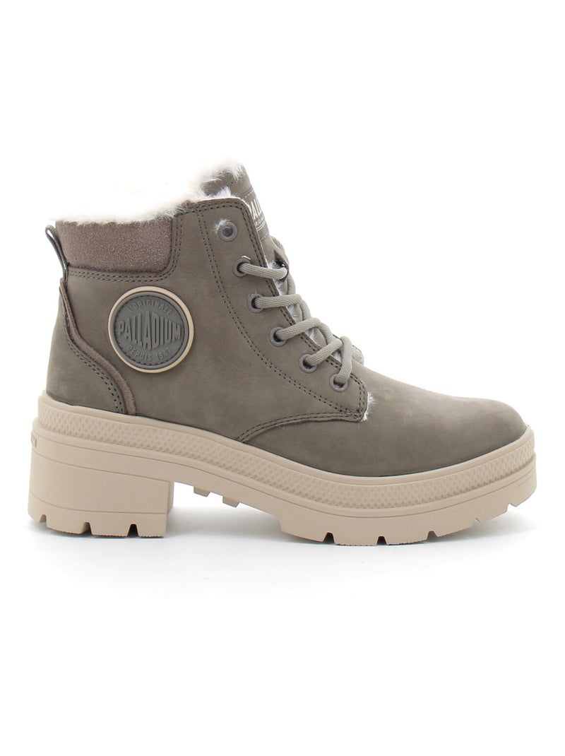 Boots en Cuir Palladium Gris - Kiabi