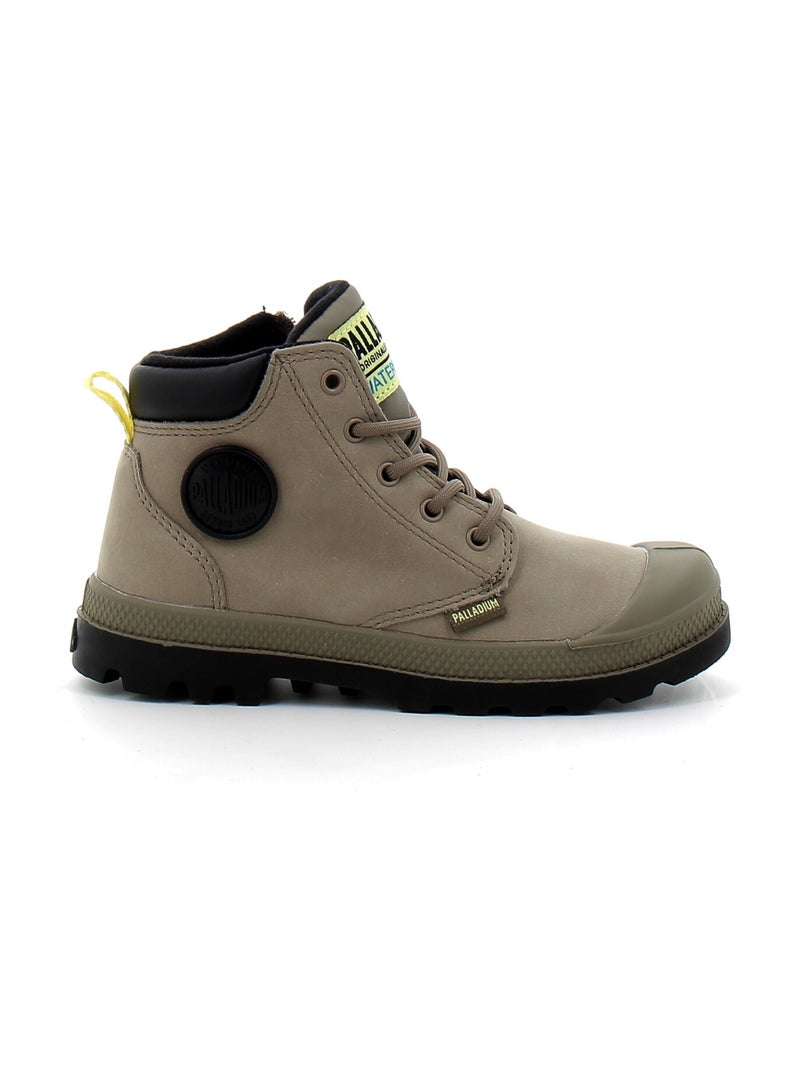 Boots en Cuir Palladium Kaki - Kiabi