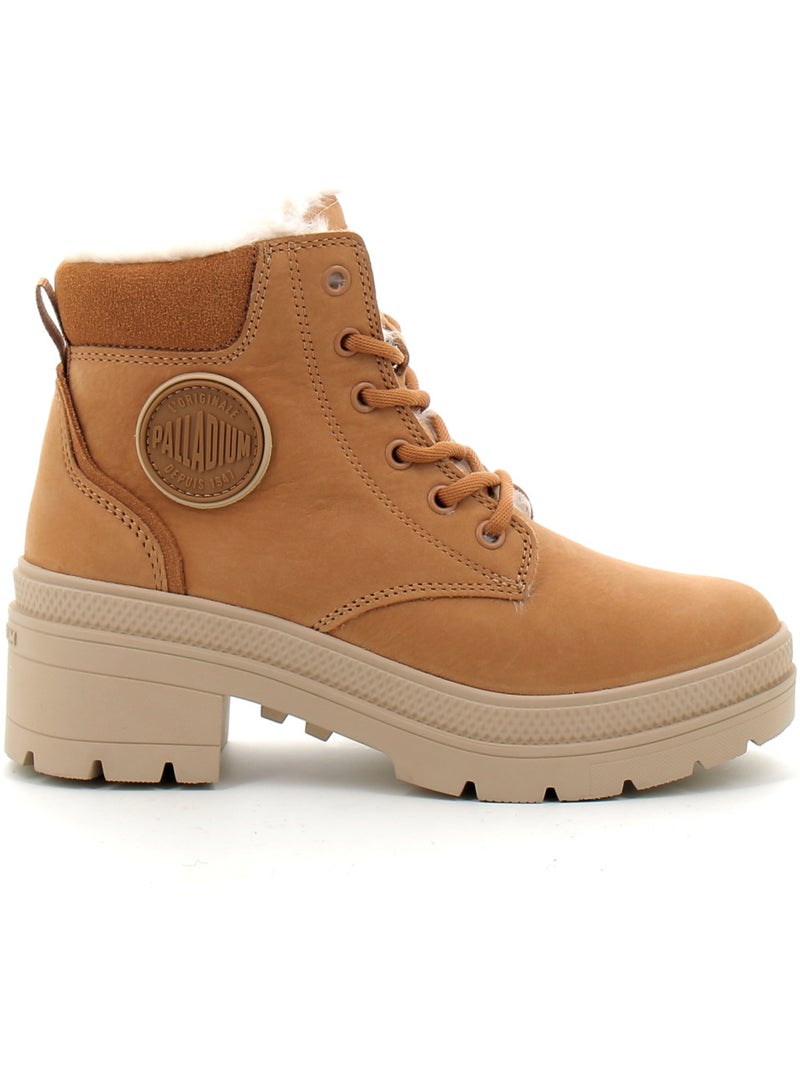 Boots en Cuir Palladium Marron - Kiabi