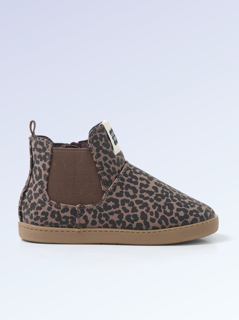 Boots en simili - Motricité 4 : pour marcher - Kitchoun Beige - Kiabi