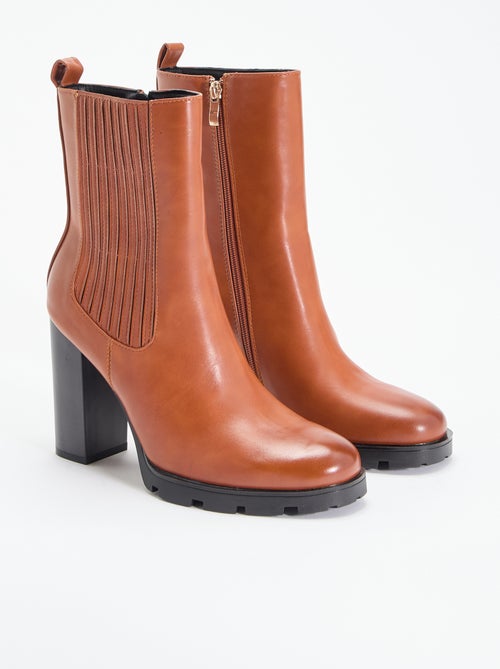 Boots en simili à talon haut - Kiabi