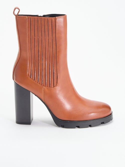 Boots en simili à talon haut - Kiabi