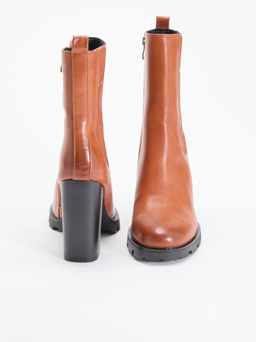 Boots en simili à talon haut - Kiabi