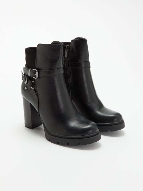 Boots en simili à talon haut - Kiabi Boots en simili à talon haut - Kiabi