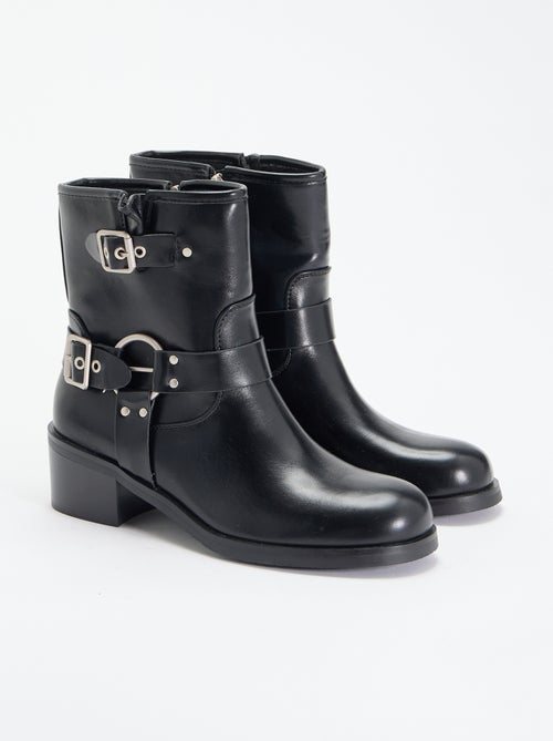 Boots en simili avec boucles fantaisie - Kiabi