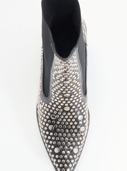 Boots en simili avec clous - Kiabi