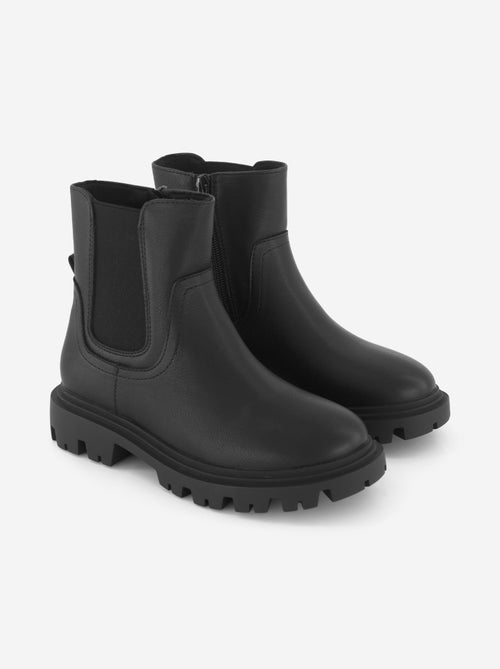 Boots en simili avec semelle crantée - Kiabi
