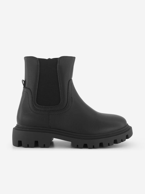 Boots en simili avec semelle crantée - Kiabi