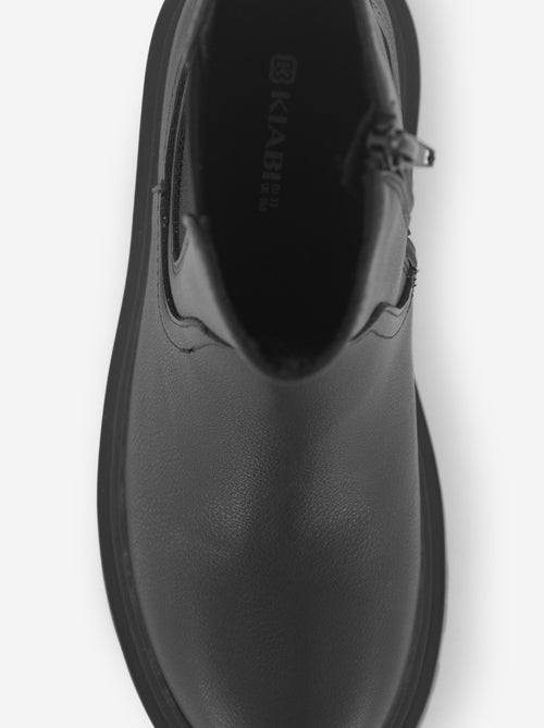 Boots en simili avec semelle crantée - Kiabi