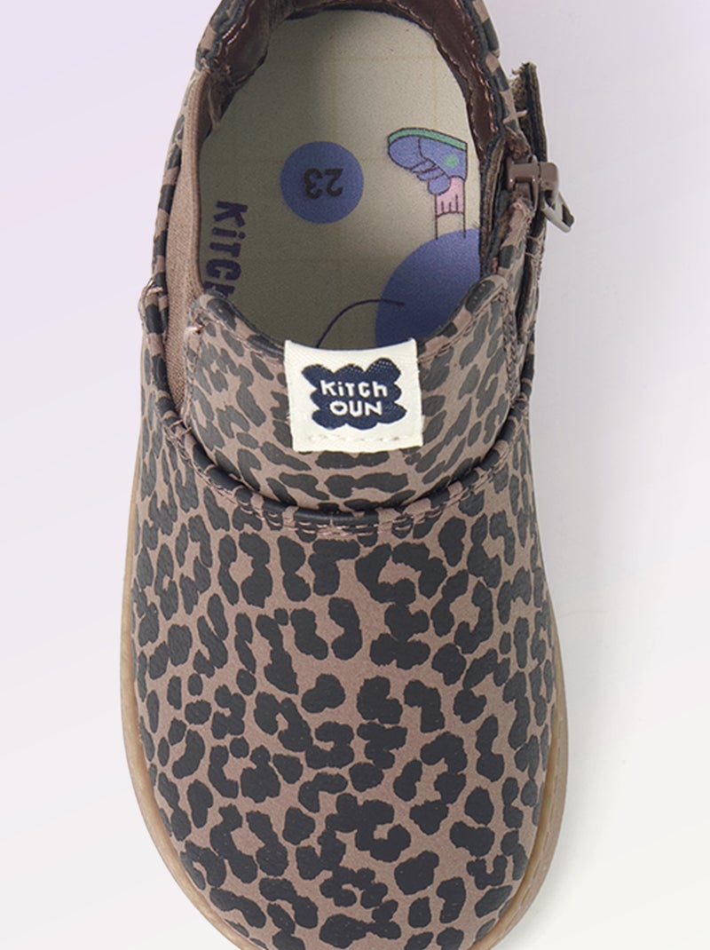 Boots en simili avec soufflet élastiqué - Motricité 3 '1ers pas' - Kitchoun Beige - Kiabi