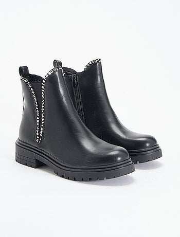 Boots en simili avec strass
