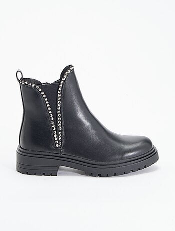 Boots en simili avec strass