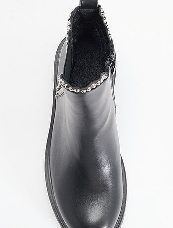 Boots en simili avec strass