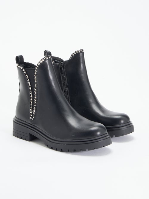 Boots en simili avec strass - Kiabi