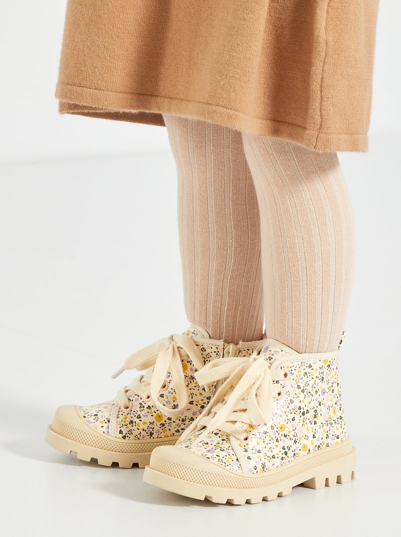 Boots en simili beige - Kiabi