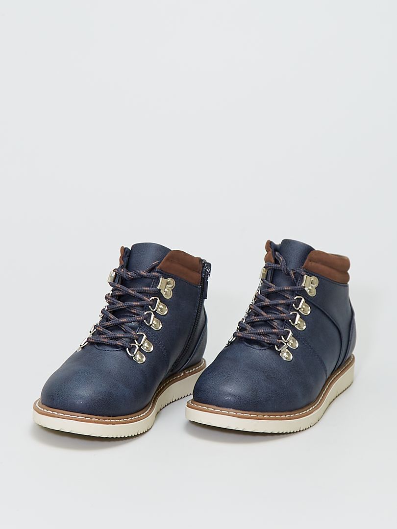 bottines velours bleu