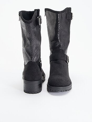 Boots en simili et suédine