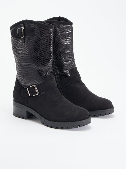 Boots en simili et suédine - Kiabi Boots en simili et suédine - Kiabi