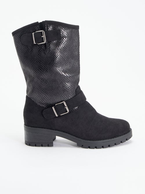 Boots en simili et suédine - Kiabi Boots en simili et suédine - Kiabi