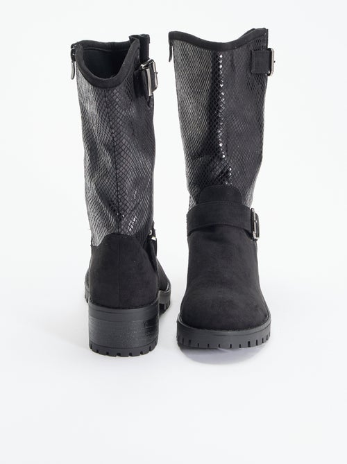 Boots en simili et suédine - Kiabi Boots en simili et suédine - Kiabi