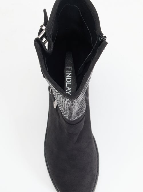 Boots en simili et suédine - Kiabi Boots en simili et suédine - Kiabi