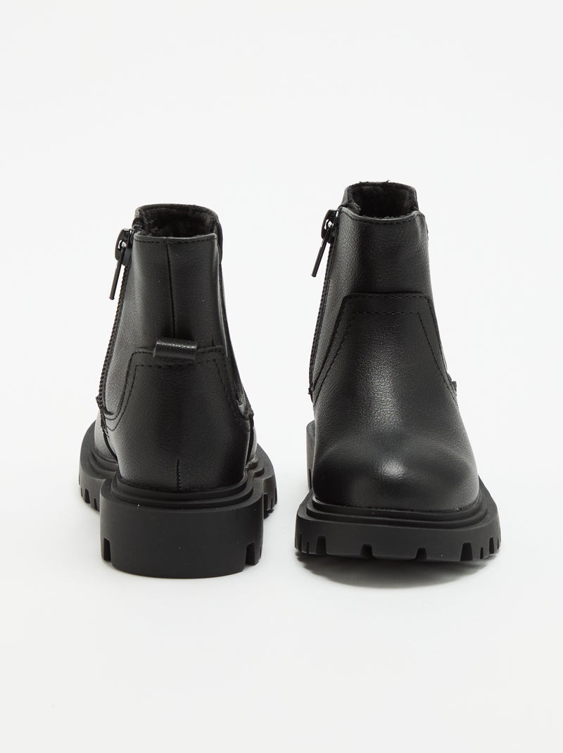 Boots en simili Noir - Kiabi