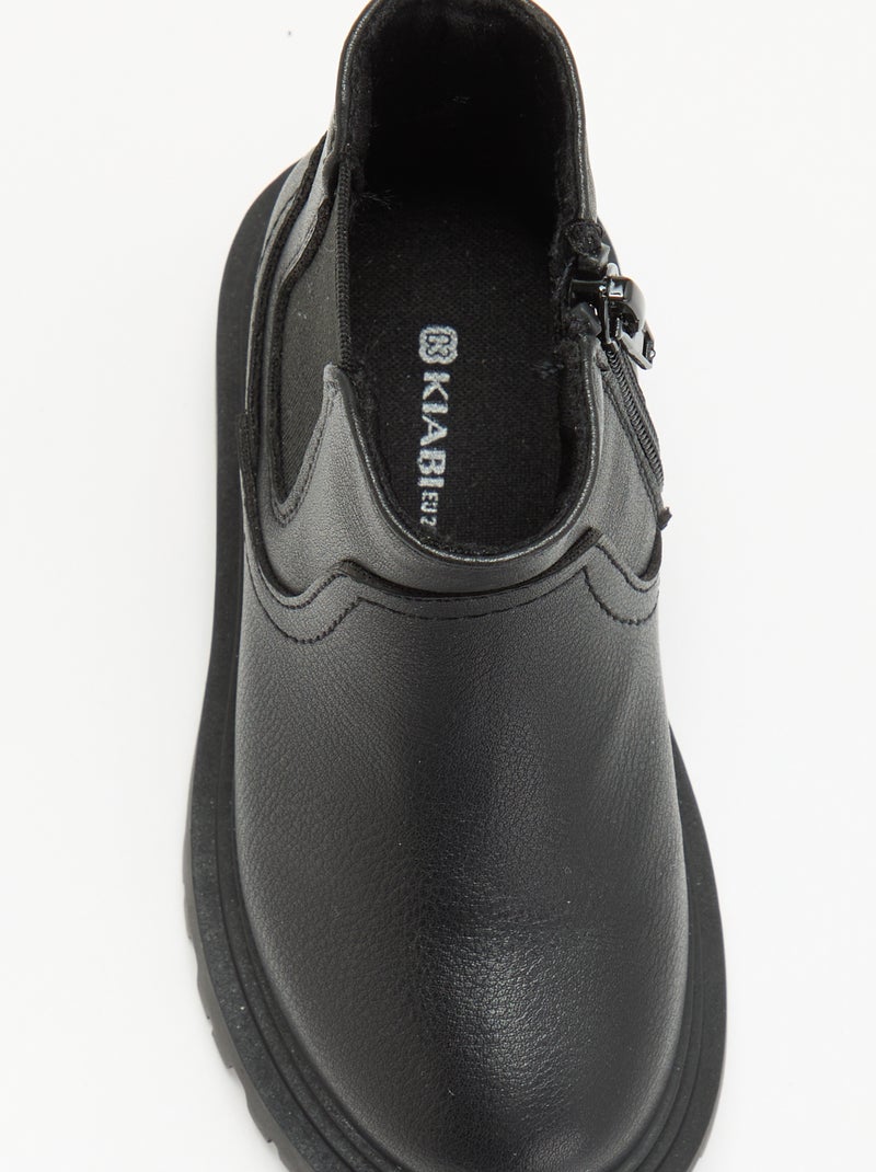 Boots en simili Noir - Kiabi