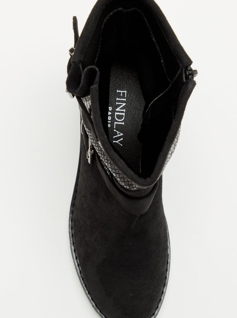 Boots en simili Noir - Kiabi
