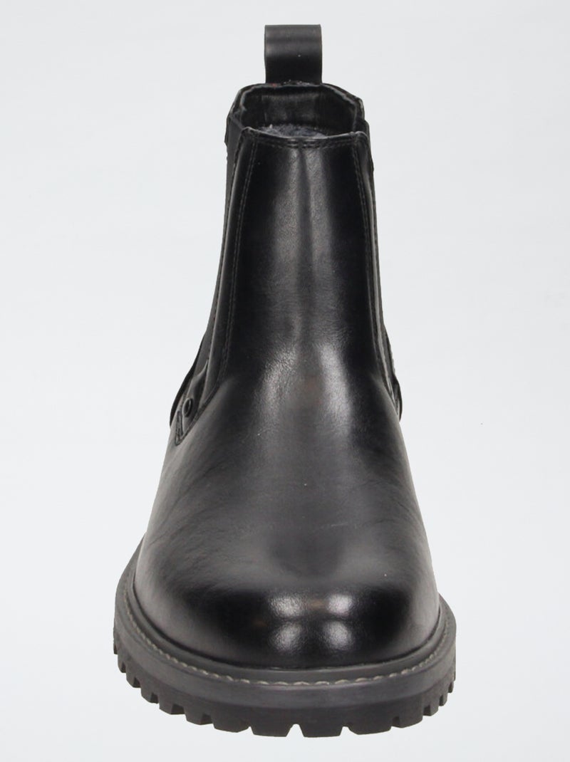 Boots en simili Noir - Kiabi