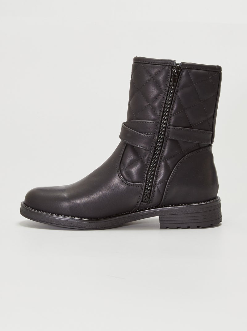 Boots en simili Noir - Kiabi