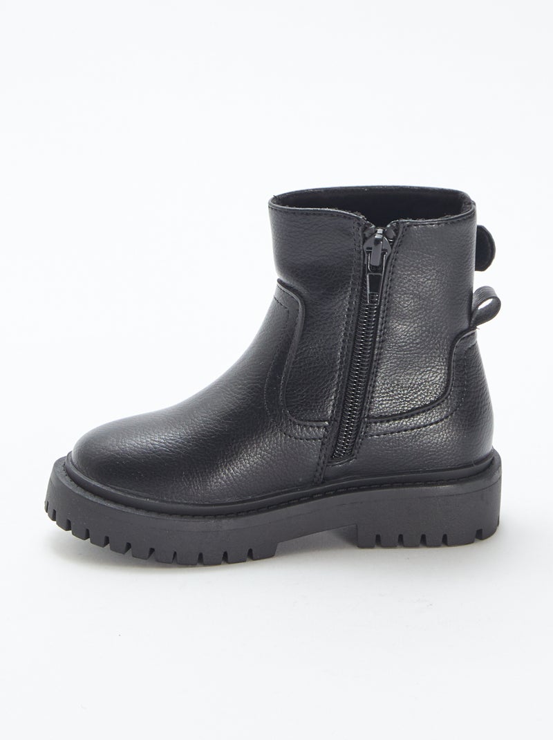 Bottes Homme Style Biker Punk Rock TruClothing - Simili Cuir Avec Boucle Et Zip - Noir/Marron