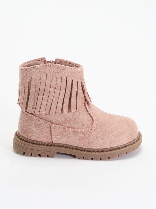 Boots en suédine avec franges - Kiabi Boots en suédine avec franges - Kiabi