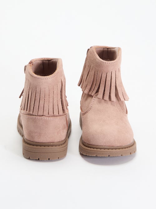 Boots en suédine avec franges - Kiabi Boots en suédine avec franges - Kiabi