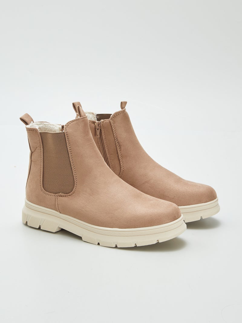 Boots en suédine Beige - Kiabi