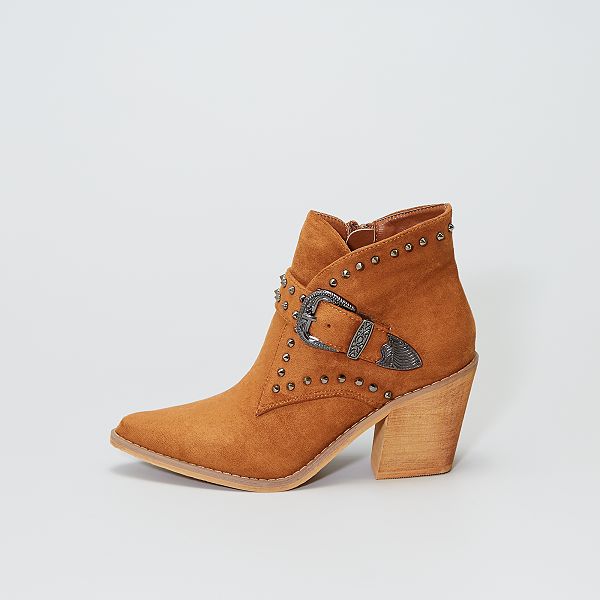 bottines suedine camel